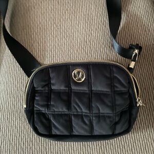 Black Lululemon Quilted Velour 1L Belt bag